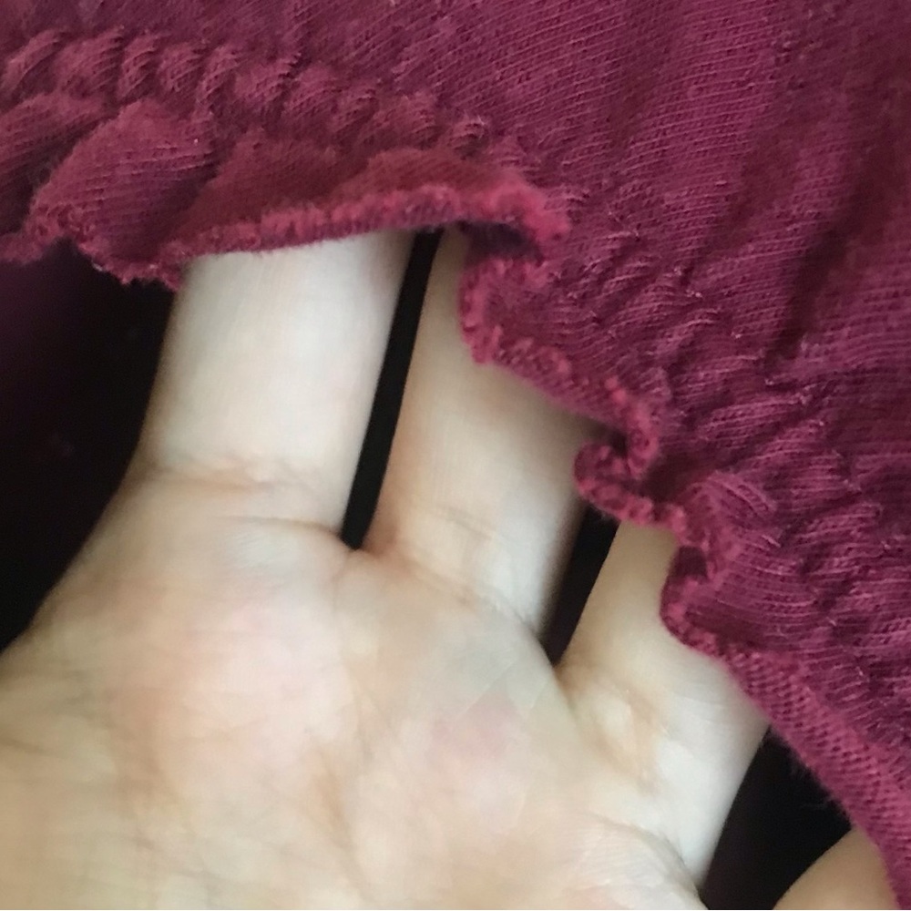 American eagle outfitters Women's Burgundy Long Sleeve Scoop Neck Top - Picture 7 of 8